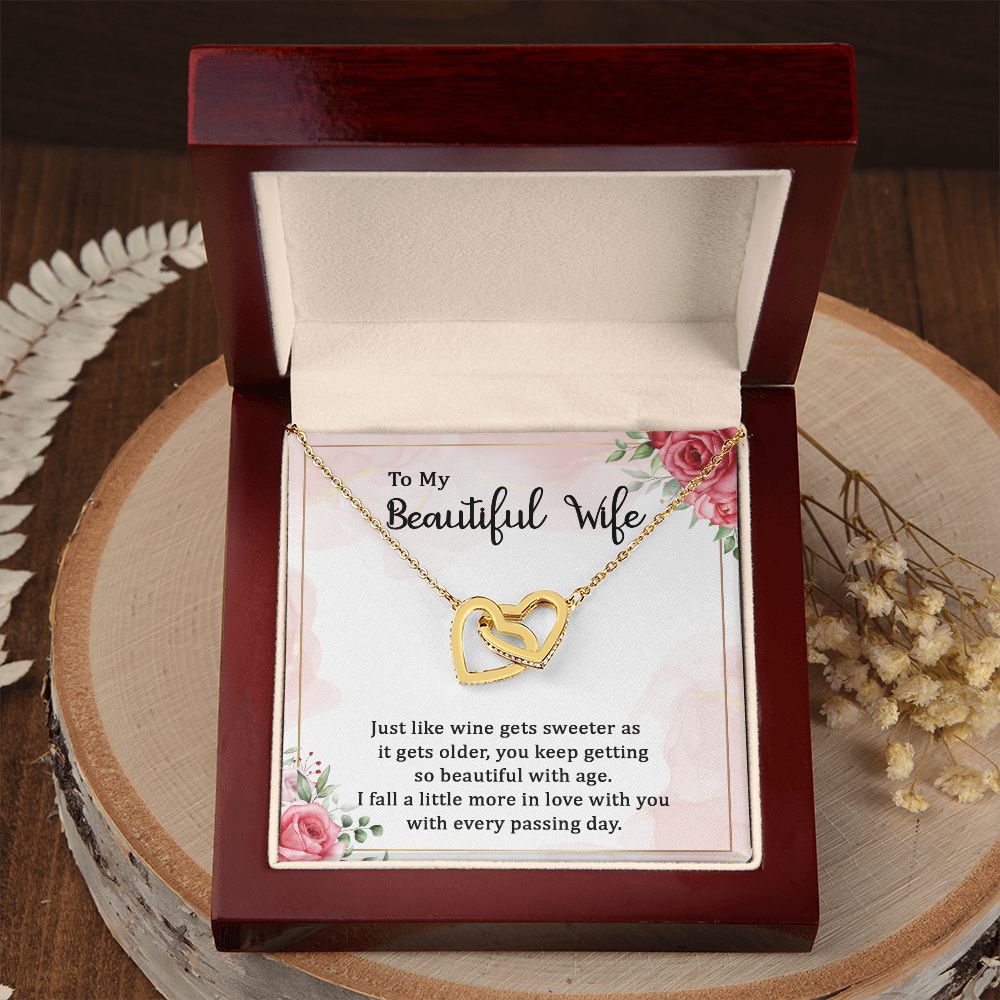 To My Beautiful Wife Necklace, Wedding Anniversary Jewelry For Women, Necklace For Wife from Husband, Gifts For Wife Birthday Gifts Necklace, Jewelry With Message Card In A Gift Box