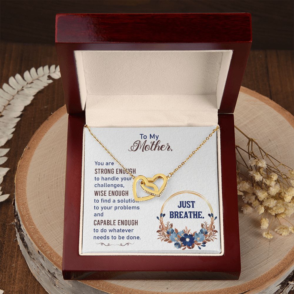 To My Mother Necklace Pendant Gift From Daughter In Law Necklace Strong Enough Gift For To Mom Happy Mother's Day Mother In Law Gift On Birthday Anniversary Gift 30821 Interlocking Hearts Necklace