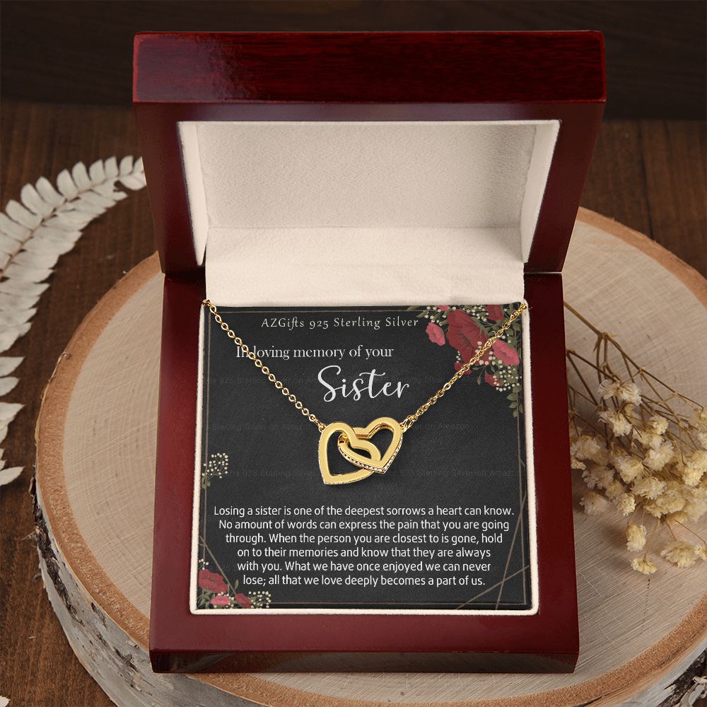 In Loving Memory Of Your Sister Necklace Memorial Gifts For Loss Of Sister Gift Mother Condolence Gift Grief Gift Remembrance Gifts for Bereavement Jewelry Gift for Women 301 Interlocking Hearts Necklace
