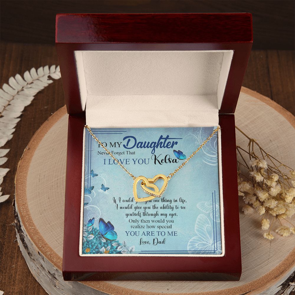 Mother Daughter Gift Ideas, To My Daughter Gift Necklace from Mom, Jewelry Pendant Present for Daughter, Birthday Christmas Gift Graduation Gifts for Daughters, Mother and Daughter Necklace 21 Interlocking Hearts Necklace