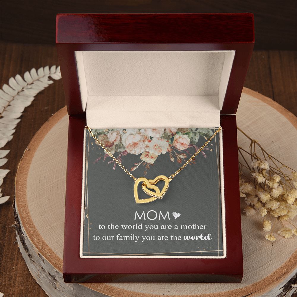 Mom Necklace Gifts for Mom from Daughter to Mom Gifts for Mothers Day from Daughter, To My Mom Necklace from Daughter to Mom Birthday Gifts Necklace with Message Card and Gift Box4 Interlocking Hearts Necklace