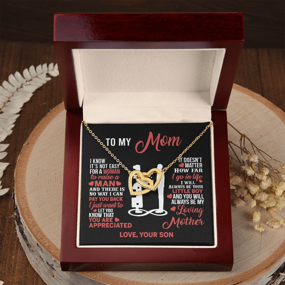 Mom Necklace Mothers Day Gift From Son To My Mom Forevere Love Necklace Gift Mom Interlocking Hearts Necklace