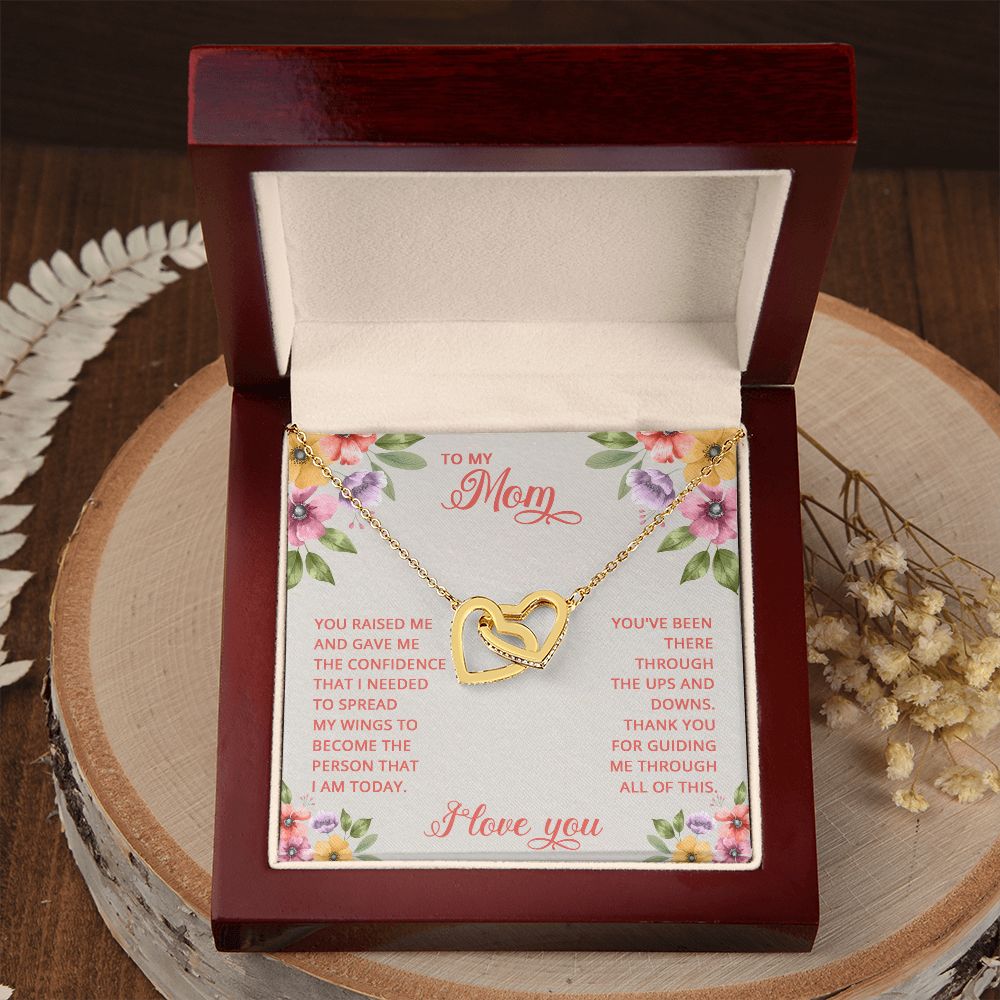 Mom Necklace Gifts for Mom from Daughter to Mom Gifts for Mothers Day from Daughter, To My Mom Necklace from Daughter to Mom Birthday Gifts Necklace with Message Card and Gift Box16 Interlocking Hearts Necklace