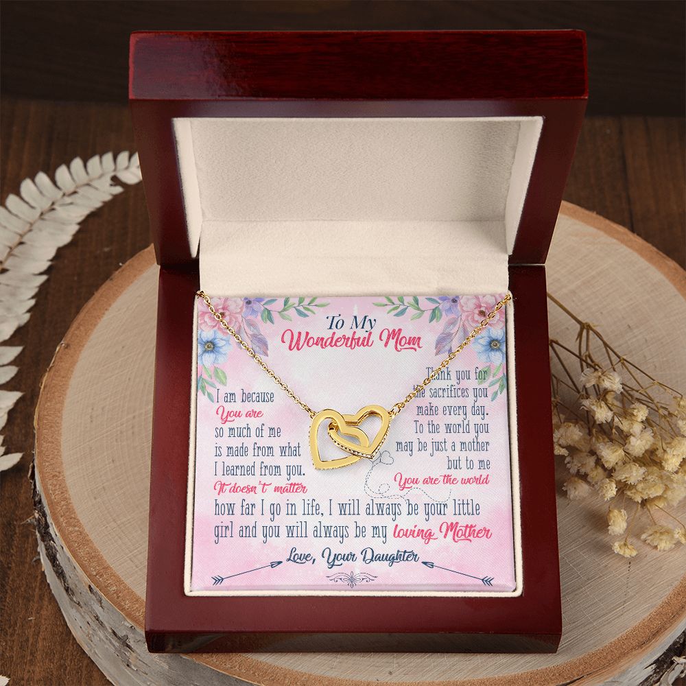 To My Wonderful Mom Necklace Pendant Gift From Daughter Necklace Gift For To Mom Happy Mother's Day Mother In Law Gift On Birthday Anniversary Gift 30821 Interlocking Hearts Necklace
