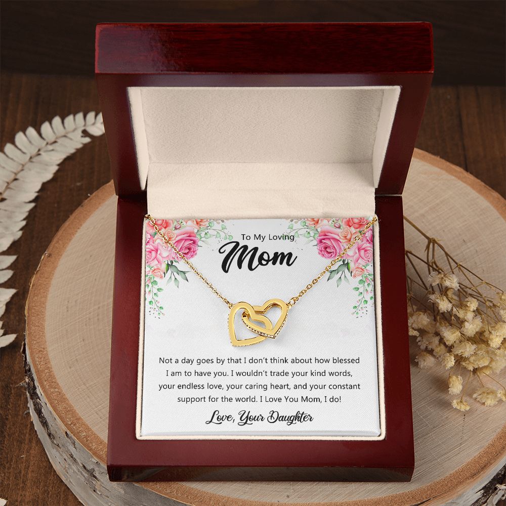 To My Mom Necklace, Gift For Mom, Mother's Day Gift from Daughter, Mom Jewelry Gift for Mothers Day, Birthday Gift for Mother, Moms Gift from Daughter Son, Necklace for Mom Mother 9 Interlocking Hearts Necklace