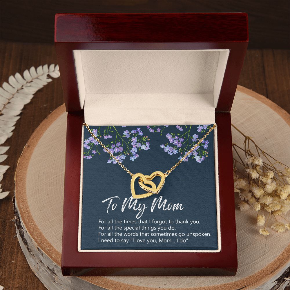 To My Mom Necklace Jewelry Gift, Birthday Gift For Mom, Mother's Day Gift For Mom, Message Card Jewelry Gift For Mom, Meaningful Mom Gift Interlocking Hearts Necklace