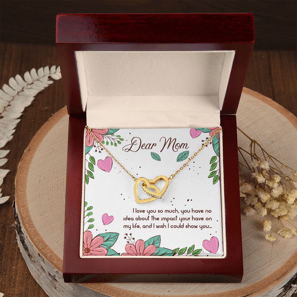 To My Dear Mom Necklace Pendant Gift From Daughter Or Son Necklace For To Mommy, Mother, Mother In Law Gift On Birthday, Anniversary Holiday Gift 30821 Interlocking Hearts Necklace