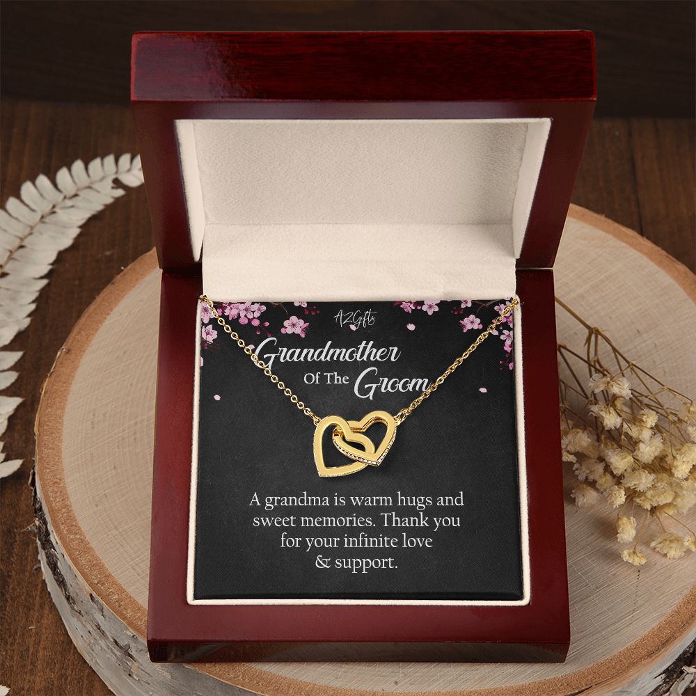 To My Grandmother Necklace, Gift for Grandmother Necklace, Mothers Day Gift For Grandma Nana, Grandma Jewelry From Grandchildren GrandKids , Jewelry Box Gift For Grandma Grandmother Interlocking Hearts Necklace