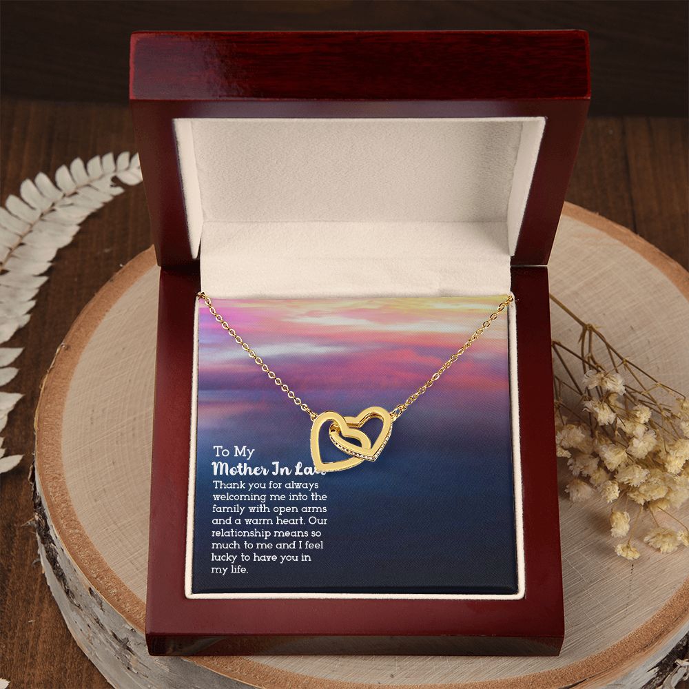 Mother in Law Necklace, Jewelry for Women, Future Mother in Law Gifts from Daughter in Law, Mother of Bride Gifts For Mother in Law, Birthday Gifts For Mother In Law From Daughter In Law13 Interlocking Hearts Necklace