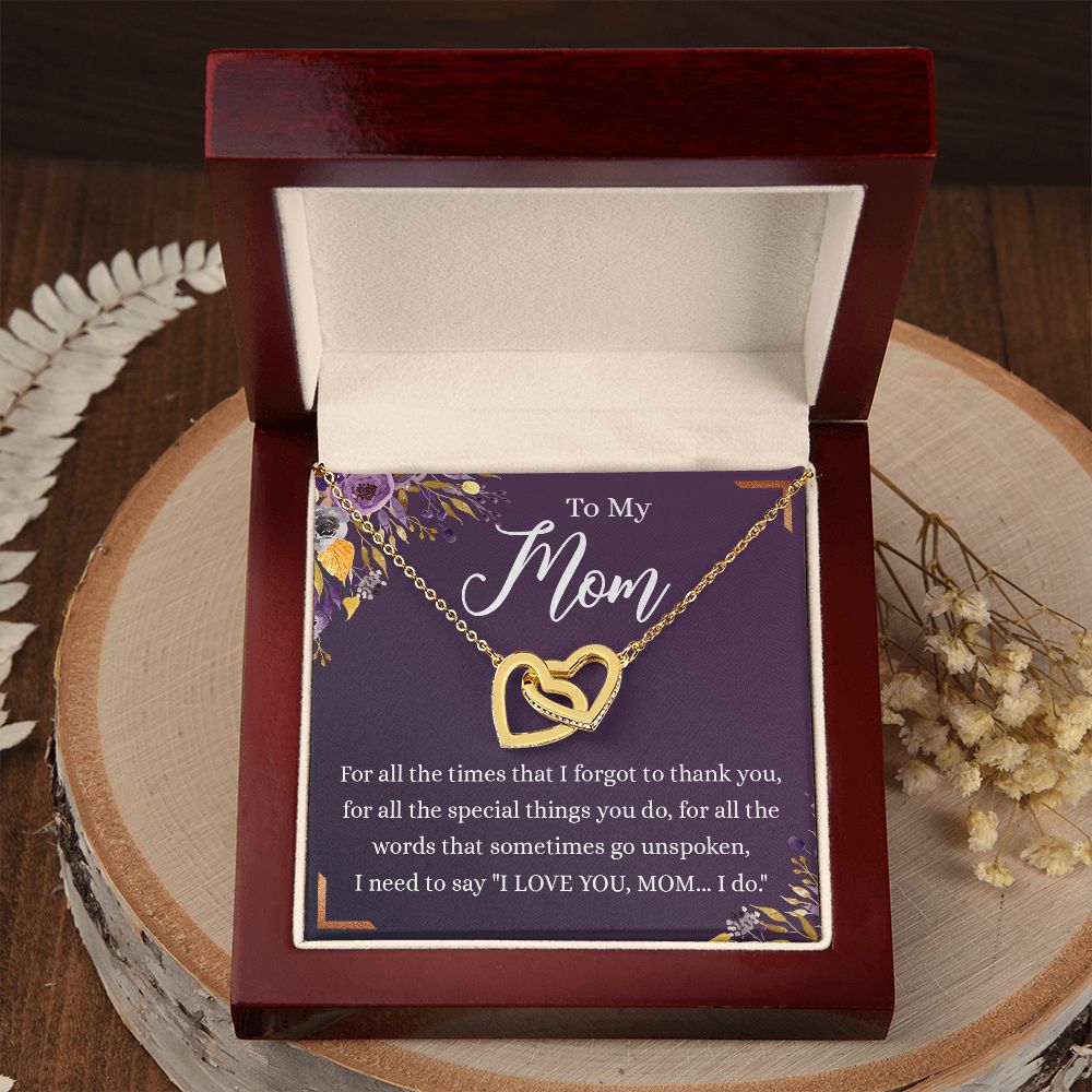 To My Mother Gift Necklace To Mom, Mother, Mommy, Momma from Child Special Mother Gift for Birthday Mothers Day Retriment Anniversary Hoiday Present for Mom Necklace for Women Interlocking Hearts Necklace
