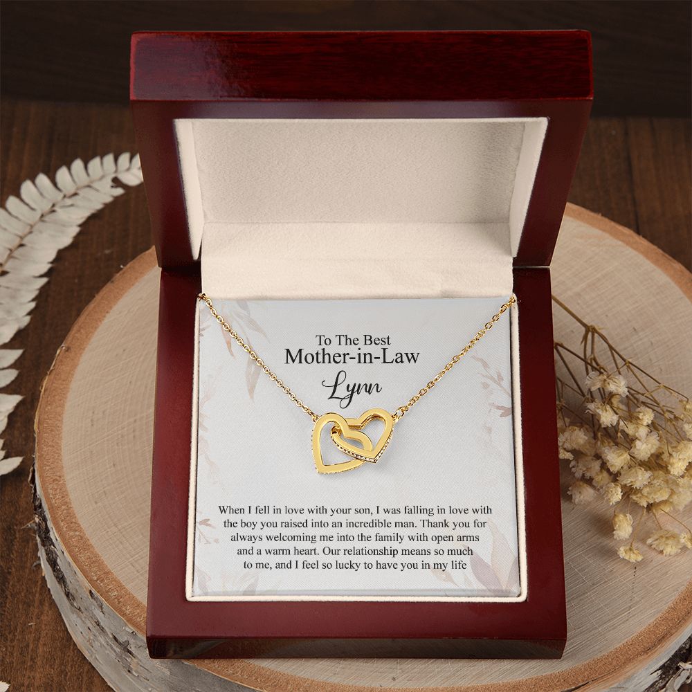Mother in Law Necklace, Jewelry for Women, Future Mother in Law Gifts from Daughter in Law, Mother of Bride Gifts For Mother in Law, Birthday Gifts For Mother In Law From Daughter In Law4 Interlocking Hearts Necklace