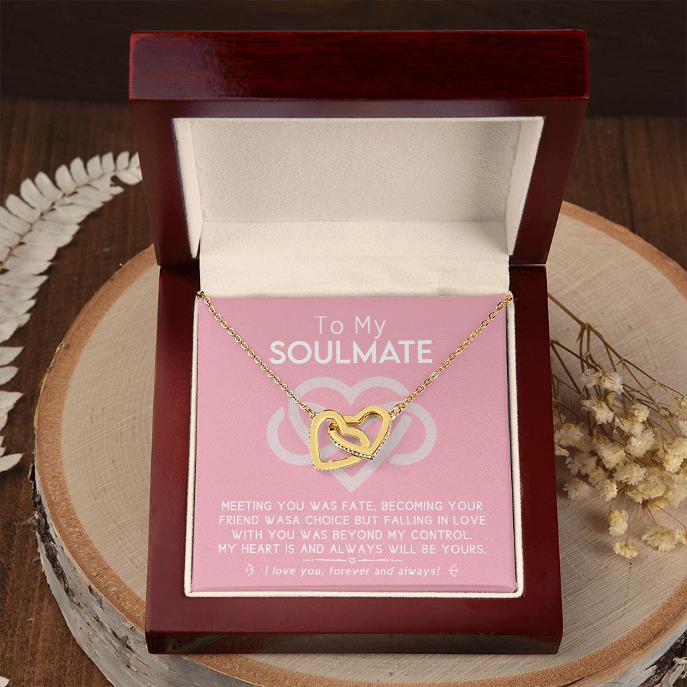 To My Soulmate Forever Love Necklace Gift For Soulmate Jewelry For Girlfriend Interlocking Hearts Necklace