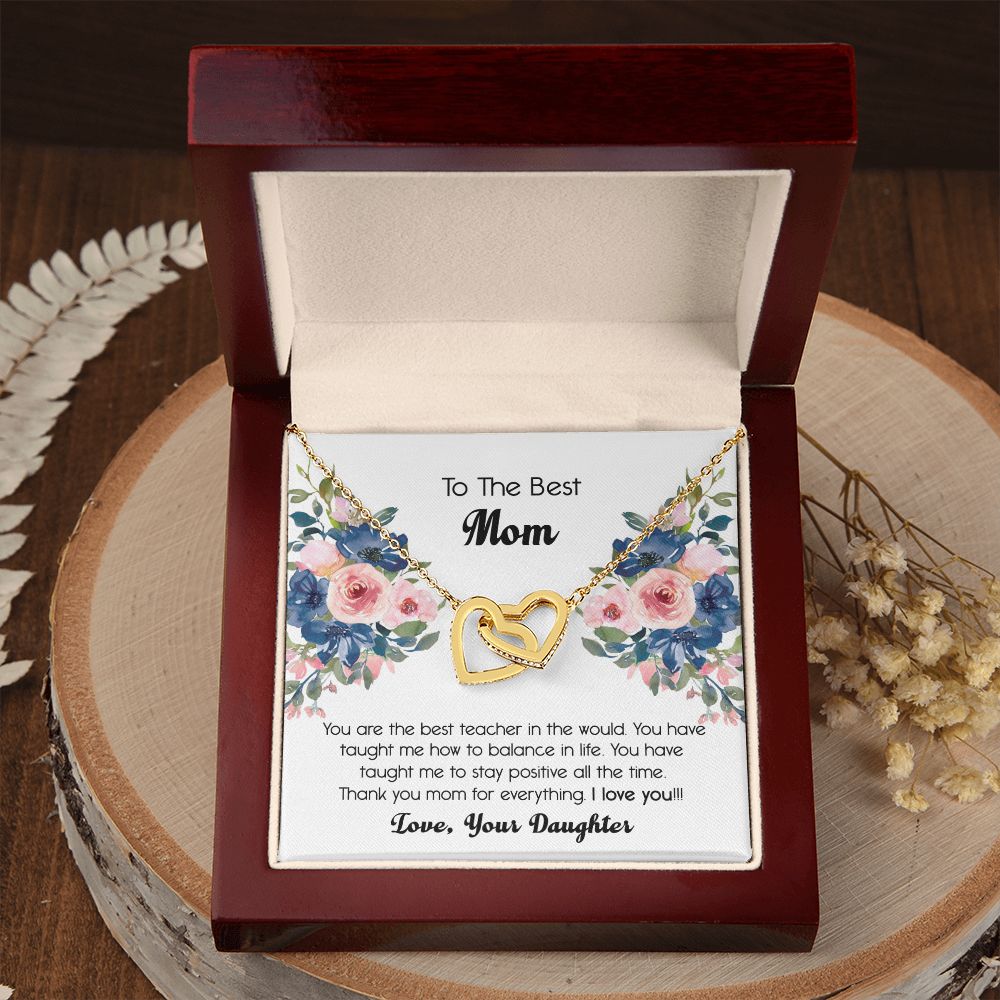 To My Mom Necklace, Gift For Mom, Mother's Day Gift from Daughter, Mom Jewelry Gift for Mothers Day, Birthday Gift for Mother, Moms Gift from Daughter Son, Necklace for Mom Mother 7 Interlocking Hearts Necklace