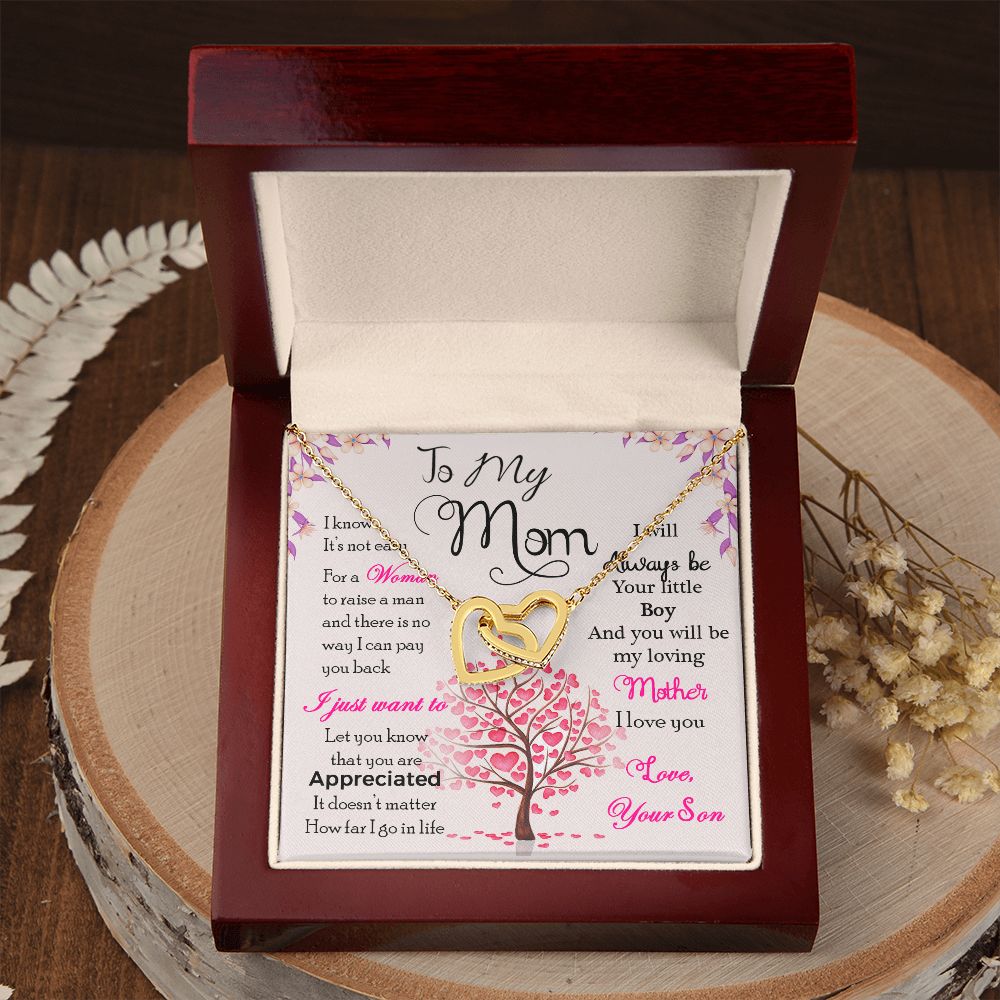 To My Mom Necklace Pendant Gift From Son I Know It's Not Easy For A Woman Necklace For To Mom Happy Mothers Day Mother In Law Gift On Birthday Anniversary Gift 30821 Interlocking Hearts Necklace