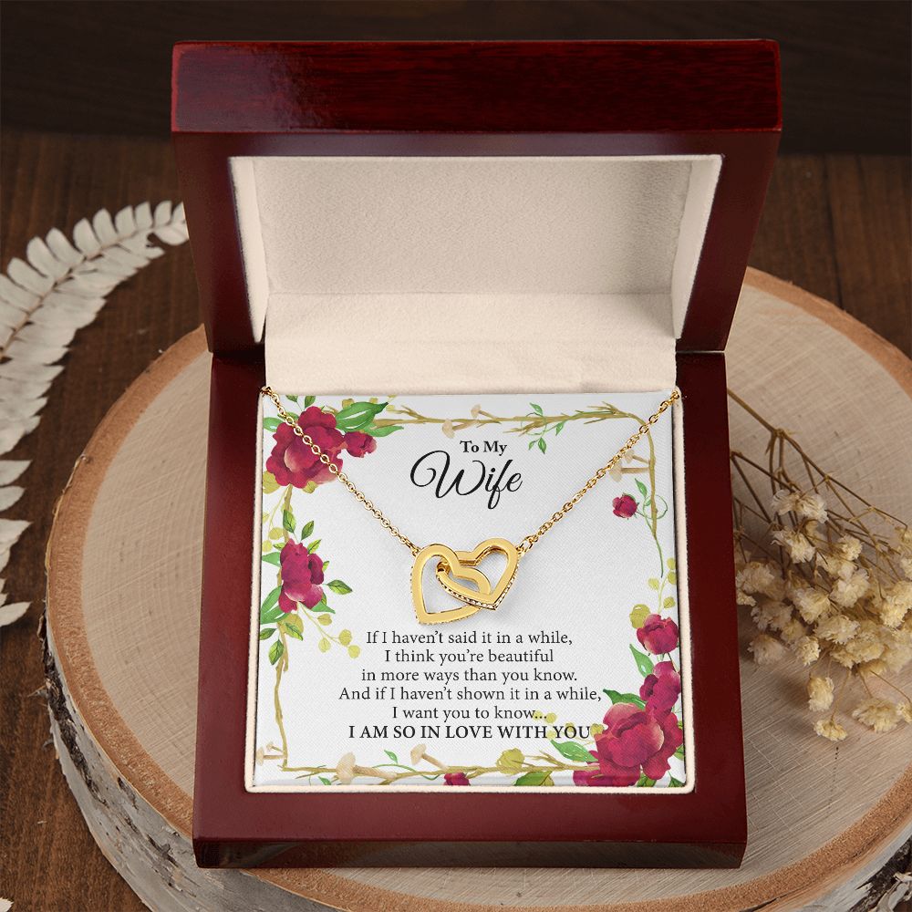 Birthday Gifts For Wife, Necklace Gifts For Wife From Husband, To My Wife Jewelry For Women , To My Wife Necklace  from Husband Wedding Anniversary Present For Wife, Beautiful Wife Jewelry Christmas19 Interlocking Hearts Necklace