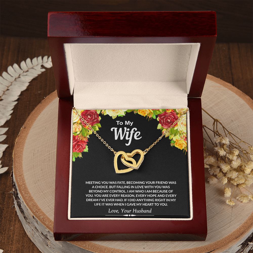 To My Wife Necklace from Husband Jewelry Gift For Wife Valentines Gift for Her Interlocking Hearts Necklace