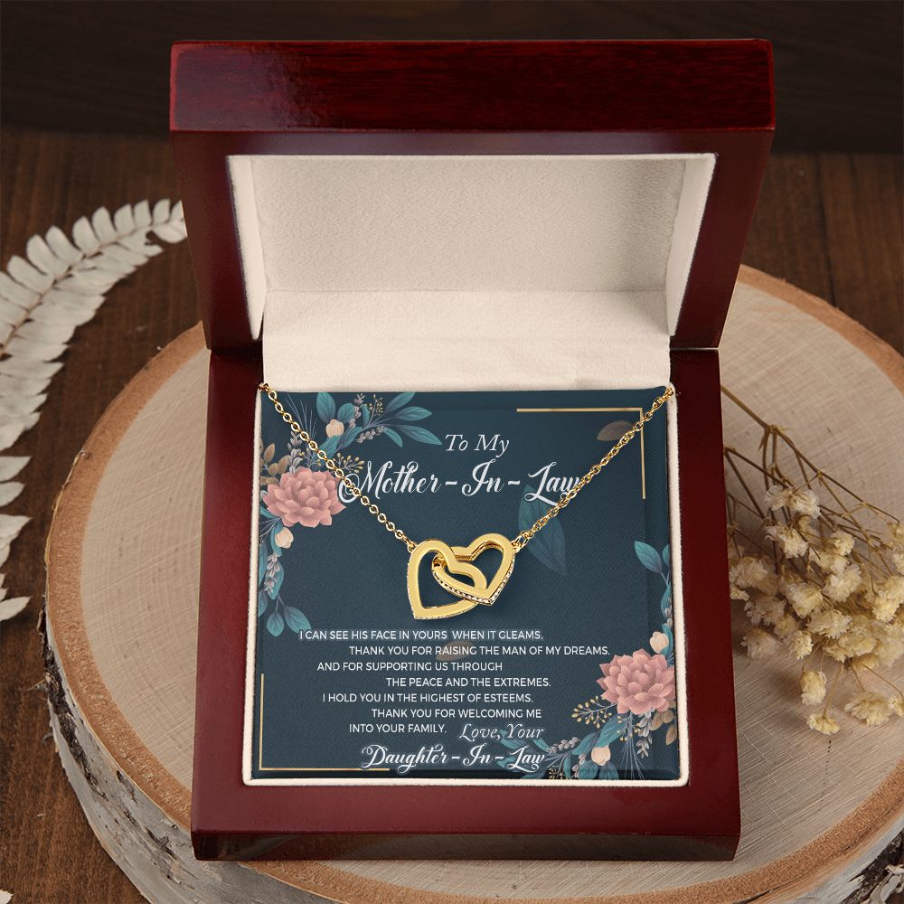 Mother in Law Necklace, Jewelry for Women, Future Mother in Law Gifts from Daughter in Law, Mother of Bride Gifts For Mother in Law, Birthday Gifts For Mother In Law From Daughter In Law2 Interlocking Hearts Necklace