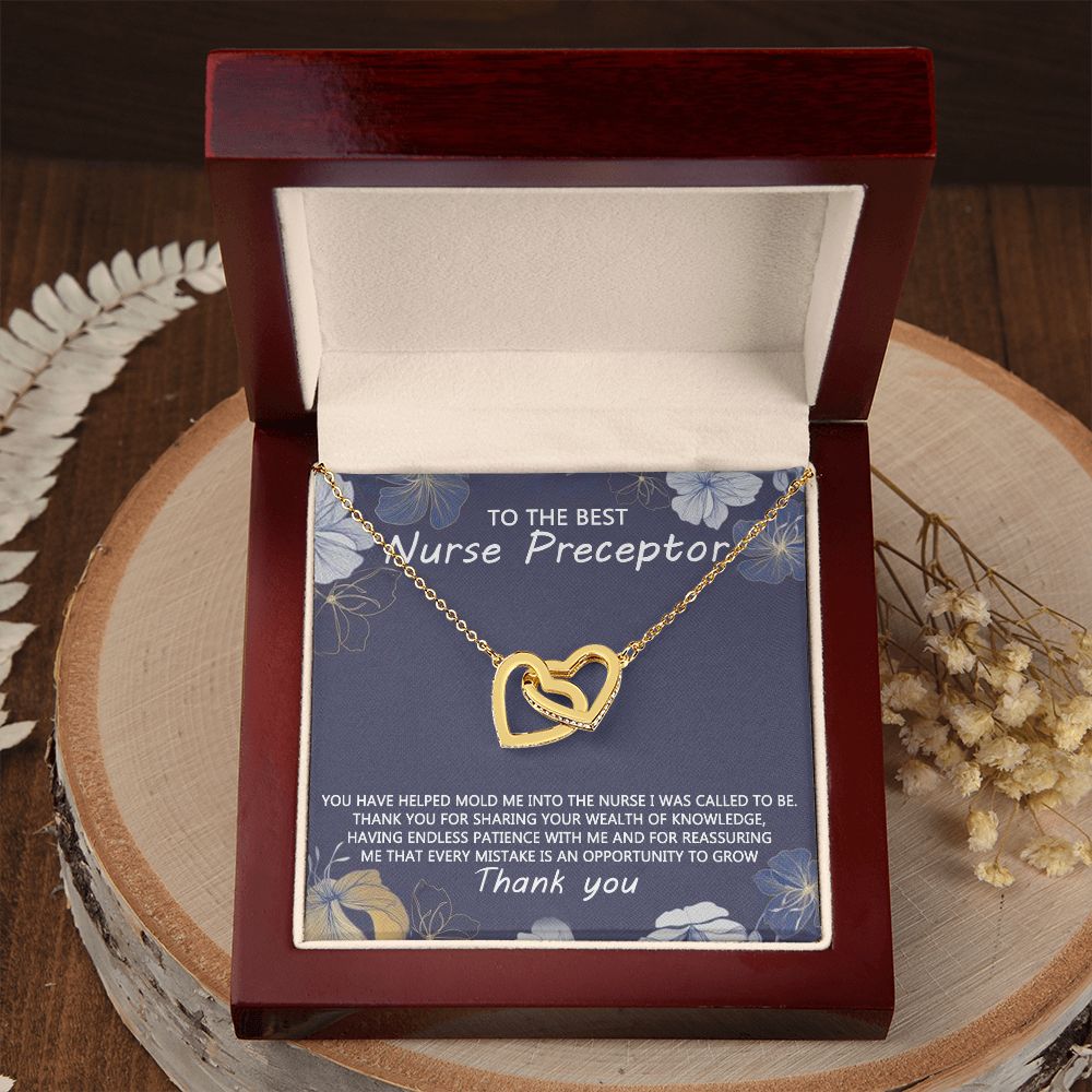 Congratulations Jewelry Necklace, Nurse Preceptor Gift, nurse preceptor Jewelry thank you Card Necklace To The Best Nurse Preceptor Necklace On Graduation Gift Necklace Graduation Gift for Her Interlocking Hearts Necklace