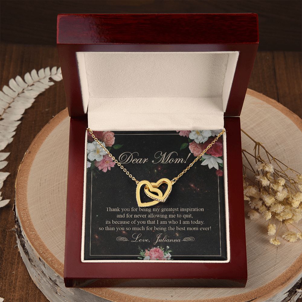 To My Mom Necklace, Gift For Mom On Mother's Day Thank You Mom Gifts From Kids Mom Julianna Interlocking Hearts Necklace