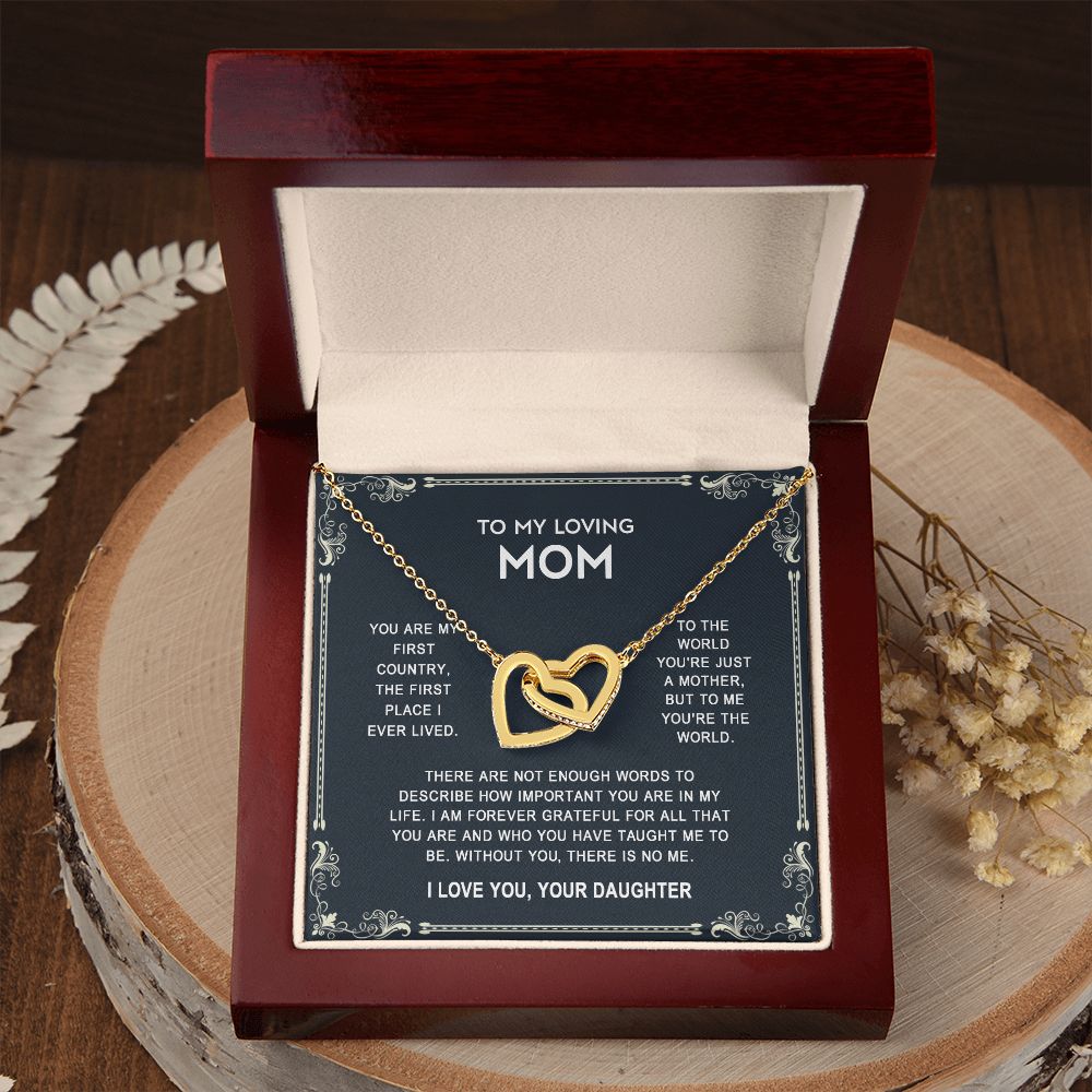 To My Mom Necklace, Gift For Mom, Mother's Day Gift from Daughter, Mom Jewelry Gift for Mothers Day, Birthday Gift for Mother, Moms Gift from Daughter Son, Necklace for Mom Mother 14 Interlocking Hearts Necklace