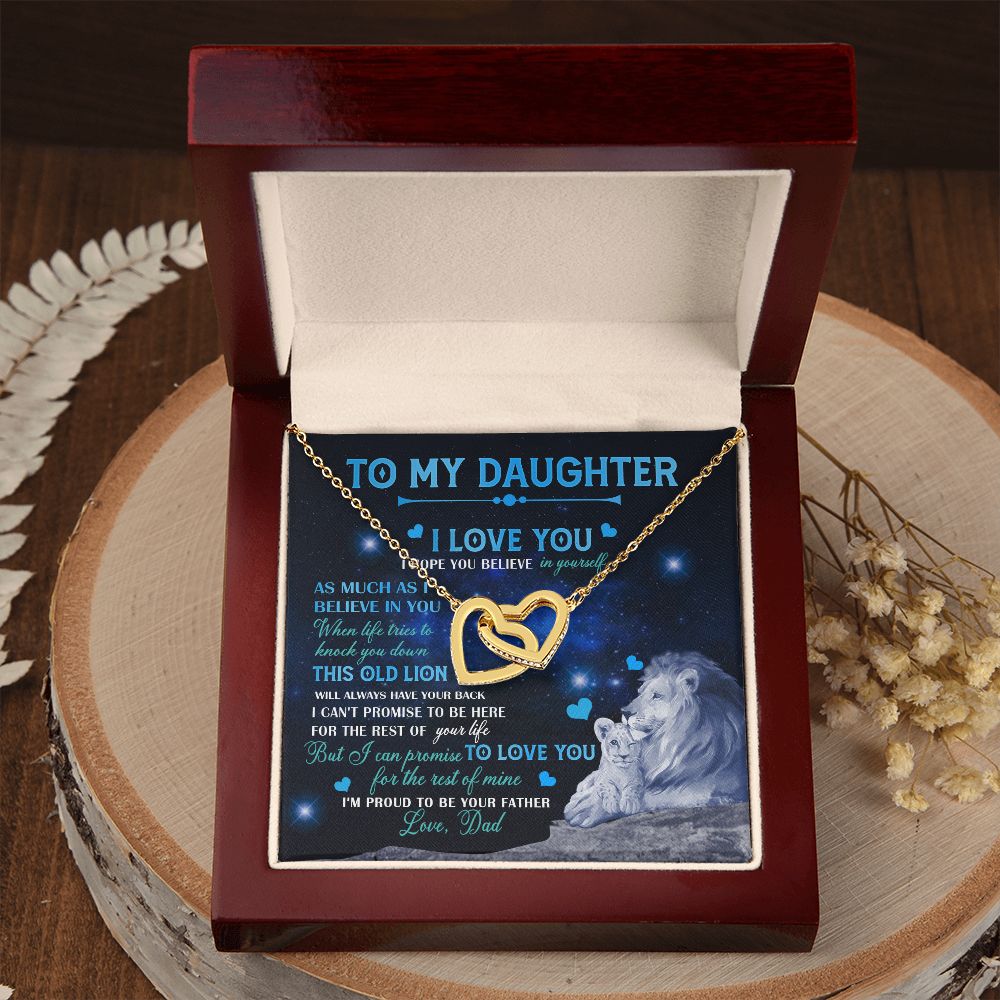 Dad To Daughter Necklace Jewelry Gift for Daughter from Dad Father Daughter Gift 175009114907 Interlocking Hearts Necklace