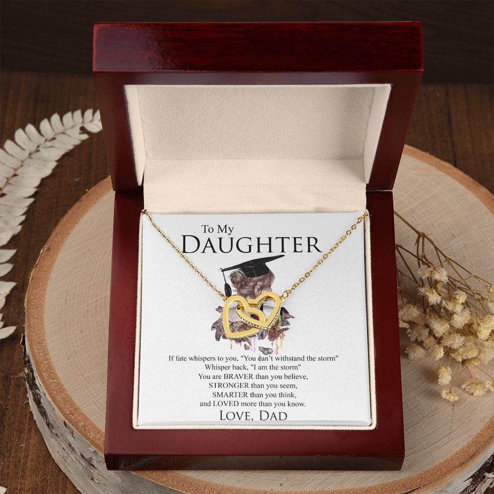 Mother Daughter Gift Ideas, To My Daughter Gift Necklace from Mom, Jewelry Pendant Present for Daughter, Birthday Christmas Gift Graduation Gifts for Daughters, Mother and Daughter Necklace 25 Interlocking Hearts Necklace