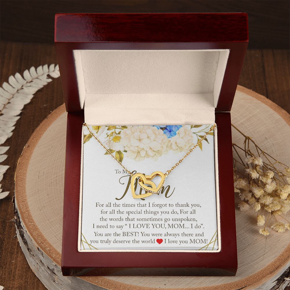 To My Mom Necklace, Gift For Mom, Mother's Day Gift from Daughter, Mom Jewelry Gift for Mothers Day, Birthday Gift for Mother, Moms Gift from Daughter Son, Necklace for Mom Mother 16 Interlocking Hearts Necklace