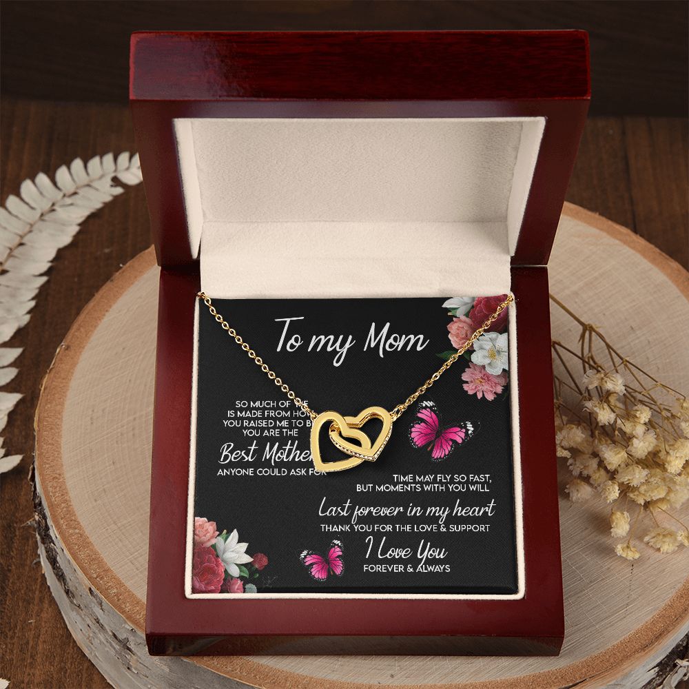 To My Mom Necklace, Gift For Mom, Mother's Day Gift from Daughter, Mom Jewelry Gift for Mothers Day, Birthday Gift for Mother, Moms Gift from Daughter Son, Necklace for Mom Mother 13 Interlocking Hearts Necklace