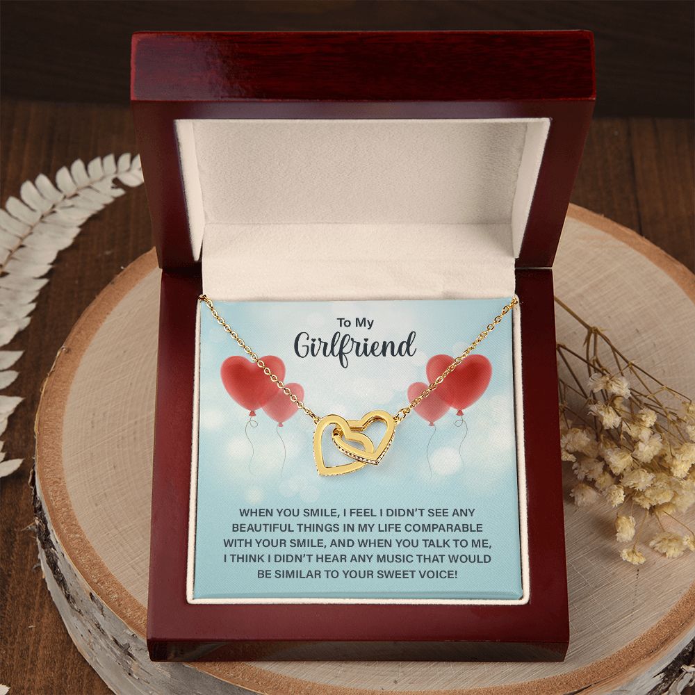 To My Girlfriend Necklace from Boyfriend To My Future Wife Necklace Jewelry For Girlfriend Gift For Girlfriend Gift for Her Romantic Birthday Valentines Day Gift For Girlfriend Gifts Necklaces Interlocking Hearts Necklace