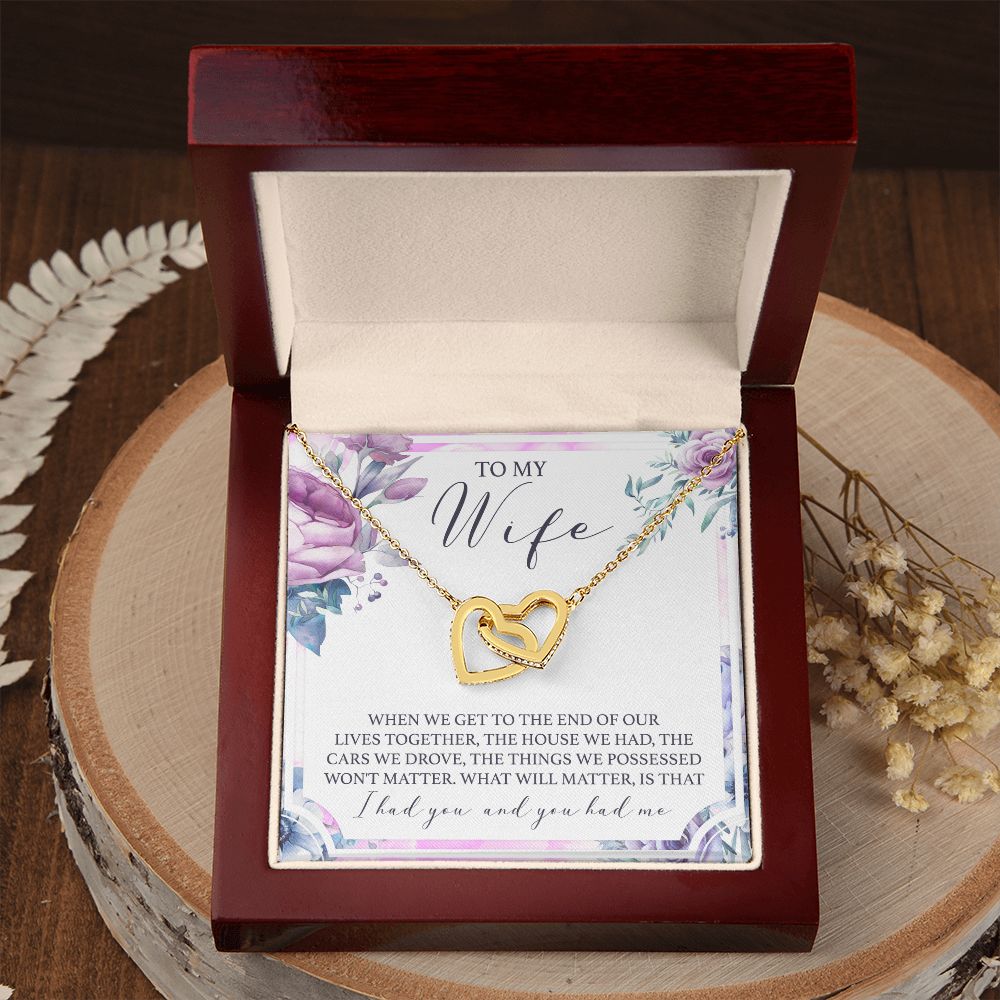 Birthday Gifts For Wife, Necklace Gifts For Wife From Husband, To My Wife Jewelry For Women , To My Wife Necklace  from Husband Wedding Anniversary Present For Wife, Beautiful Wife Jewelry Christmas 5 Interlocking Hearts Necklace