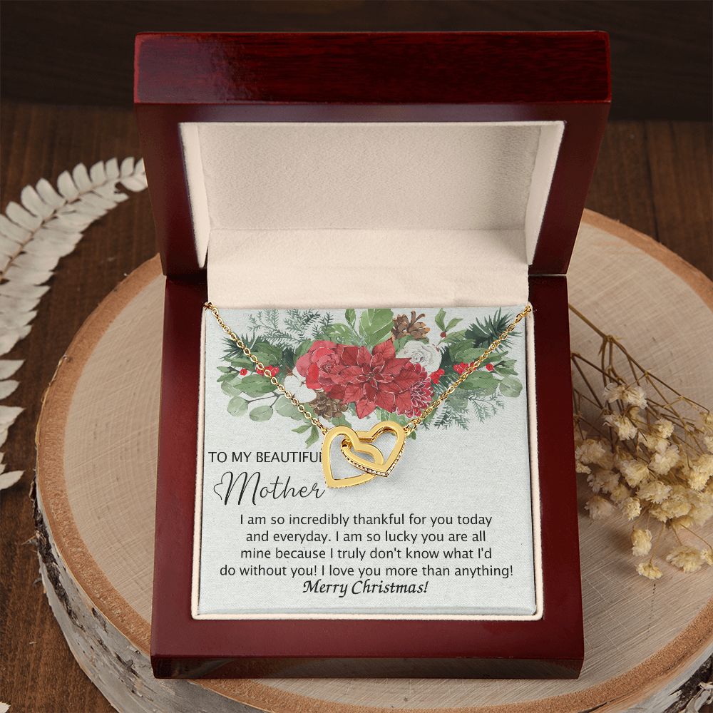 To My Mother Necklace from Daughter Pendant for Mom Christmas Pendant Inspirational Gift from Son to Mom Personalized Necklace Gift for Mother Fiance Christmas Present from Child 301 Interlocking Hearts Necklace