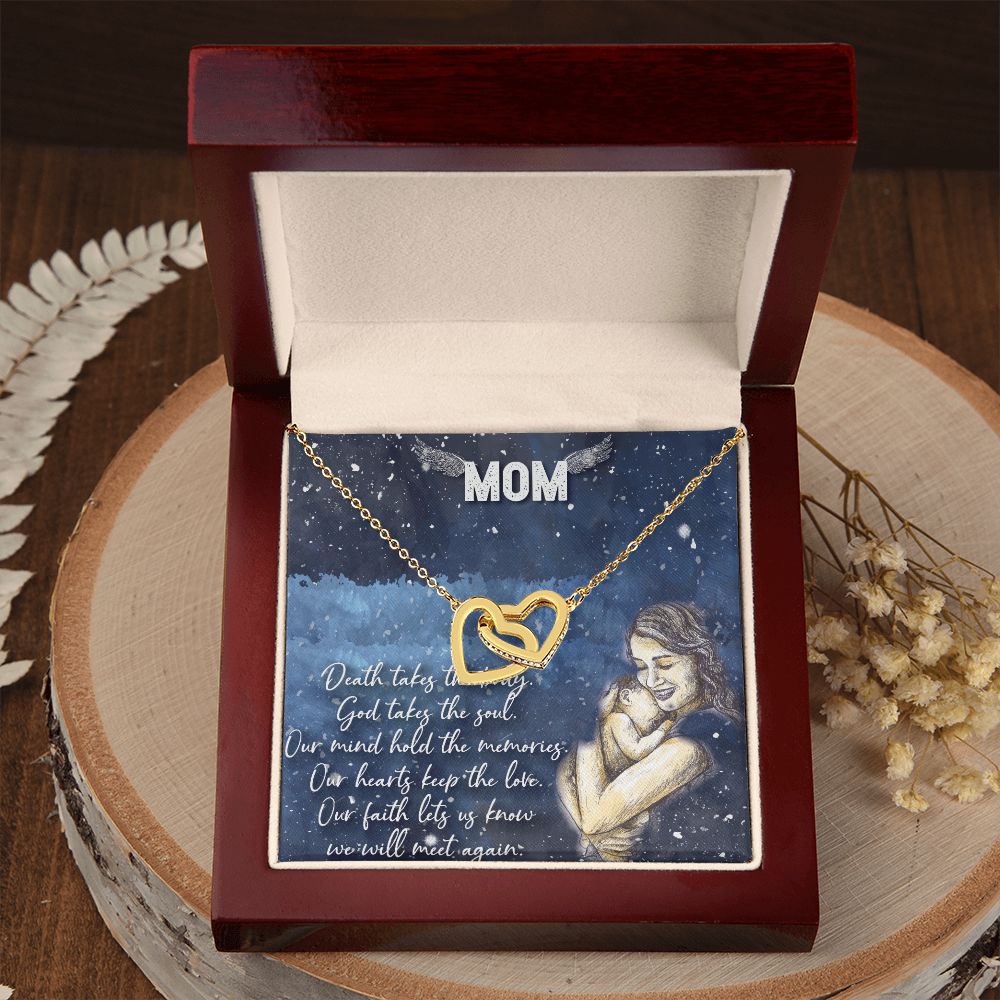 To My Mom Necklace Pendant Gift From Daughter Your Faith Lets Us Know With Message Card Gift For Mom Interlocking Hearts Necklace