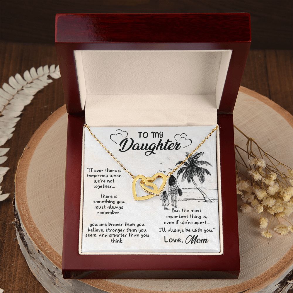 To My Daughter Sunset Necklace Pendant Gift From Mom Necklace The Most Important With Message Card Gift Box Gift For To Daughter, Daughter In Law On Birthday Anniversary Interlocking Hearts Necklace