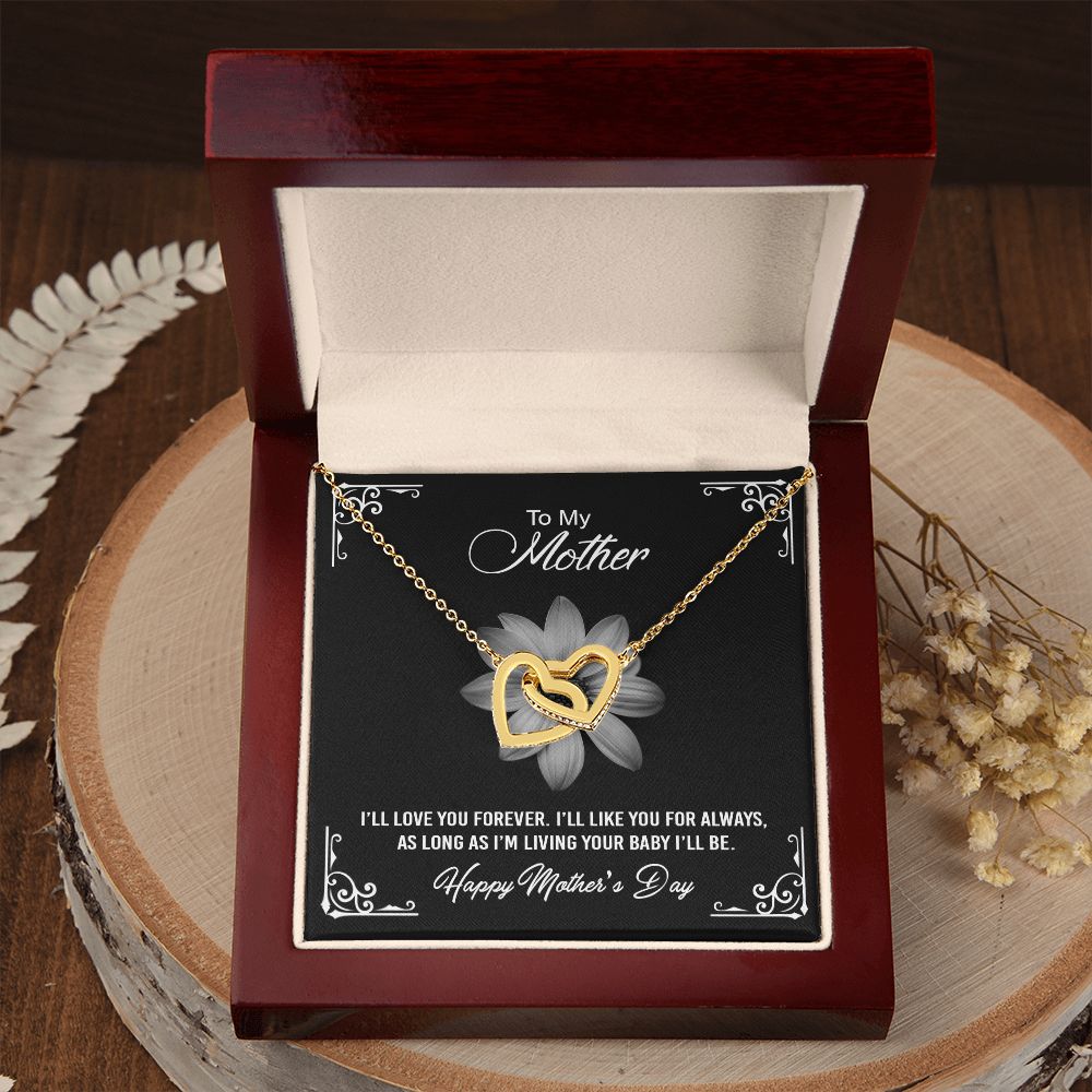 Mom Necklace Gifts for Mom from Daughter to Mom Gifts for Mothers Day from Daughter, To My Mom Necklace from Daughter to Mom Birthday Gifts Necklace with Message Card and Gift Box2247 Interlocking Hearts Necklace
