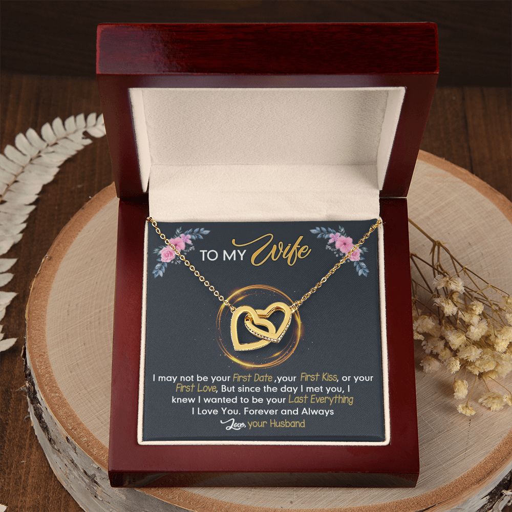 Birthday Gifts For Wife, Necklace Gifts For Wife From Husband, To My Wife Jewelry For Women , To My Wife Necklace  from Husband Wedding Anniversary Present For Wife, Beautiful Wife Jewelry Christmas24 Interlocking Hearts Necklace