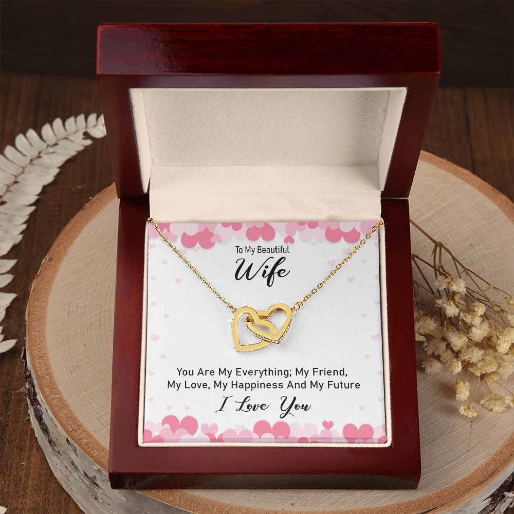 To My Beautiful Wife Necklace, Wedding Anniversary Jewelry For Women, Necklace For Wife from Husband, Gifts For Wife Birthday Gifts Necklace, Jewelry With Message Card In A Gift Box