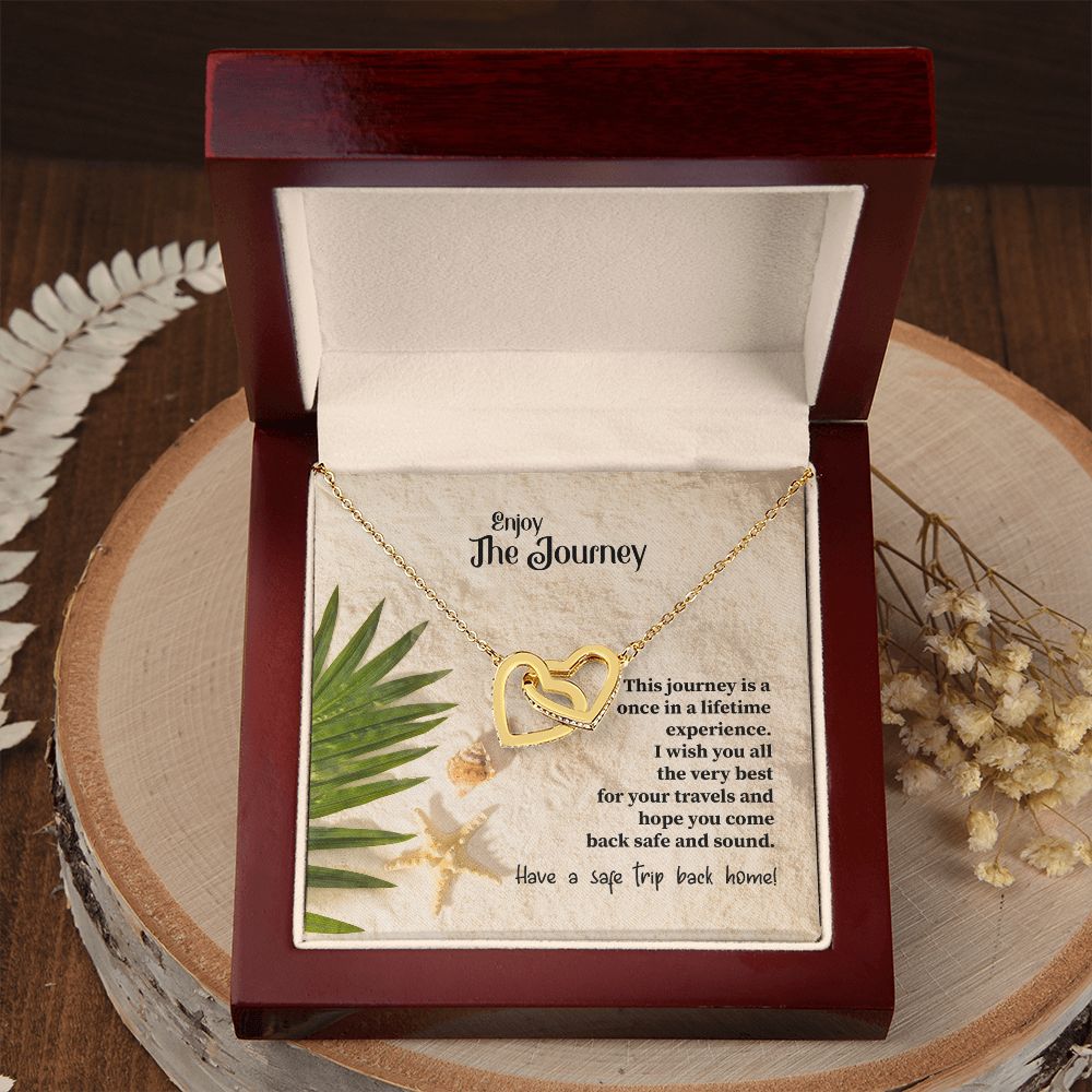 To My Mom Mother Necklace Pendant Gift Enjoy Your Journey By Sanad With Message Card Gift For Mom Interlocking Hearts Necklace