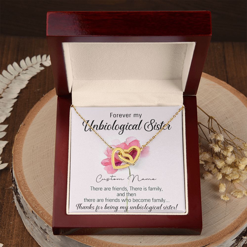 To My Unbiological Sister Necklace for Soul Sister Gift for Big Little Sorority Sister in Law Necklace for Sister Gift Tribe Jewelry Birthday Gift Idea for Best Friend 301 Interlocking Hearts Necklace