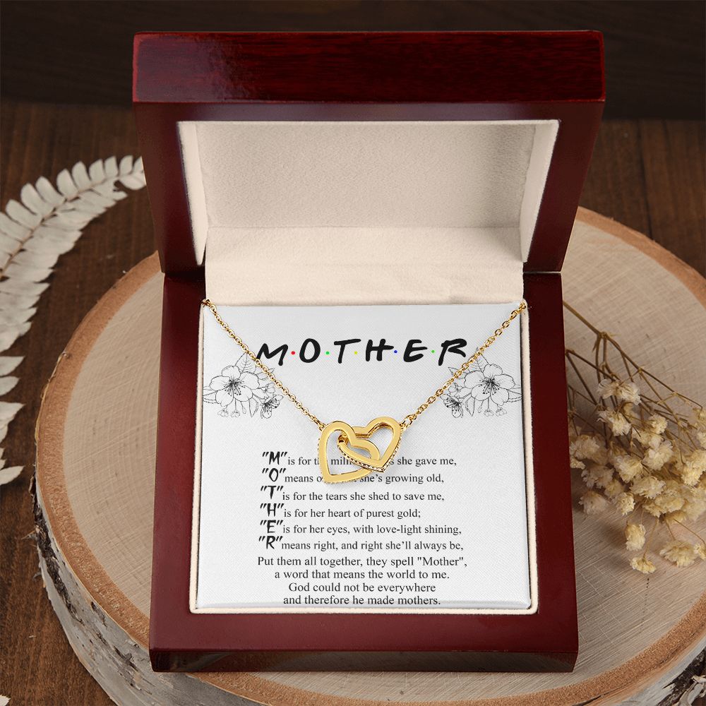 Mom Necklace Gifts for Mom from Daughter to Mom Gifts for Mothers Day from Daughter, To My Mom Necklace from Daughter to Mom Birthday Gifts Necklace with Message Card and Gift Box2224 Interlocking Hearts Necklace