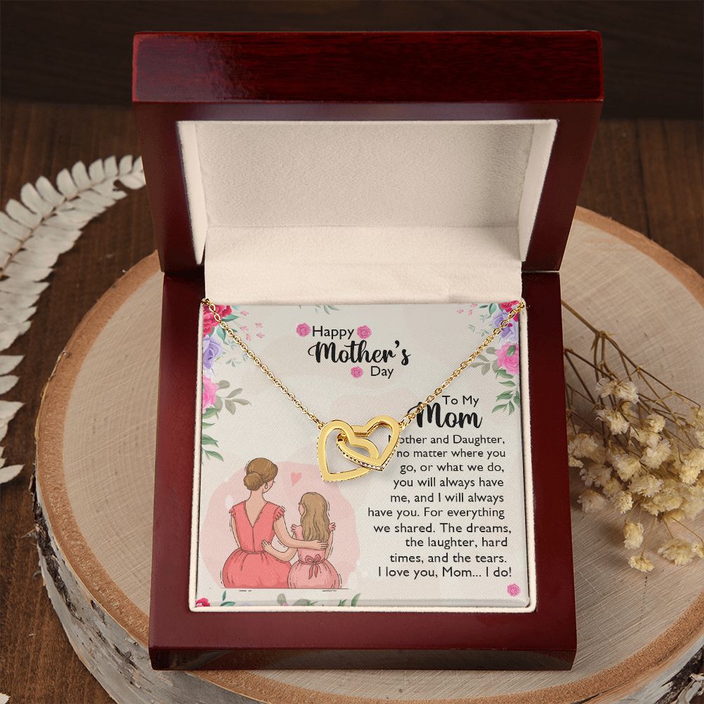 Mom Necklace Gifts for Mom from Daughter to Mom Gifts for Mothers Day from Daughter, To My Mom Necklace from Daughter to Mom Birthday Gifts Necklace with Message Card and Gift Box11 Interlocking Hearts Necklace