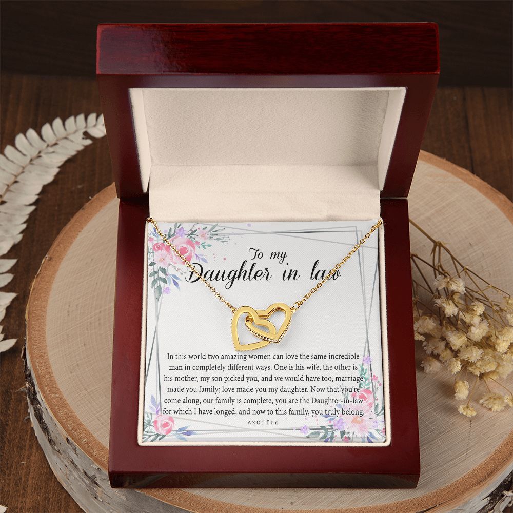 Daughter In Law Gifts Ideas, Daughter In Law Necklace, Gifts For Future Daughter In Law, Daughter In Law Birthday Gifts, Daughter-in-law Gifts From Mother In Law, Birthday Gifts For Daughter Interlocking Hearts Necklace