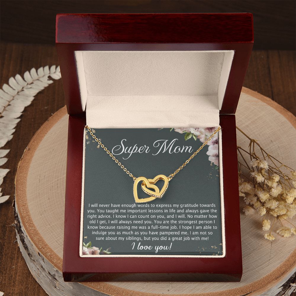 To My Mom Necklace Pendant Gift From Daughter Your Faith Lets Us Know With Message Card Gift For Mom Interlocking Hearts Necklace