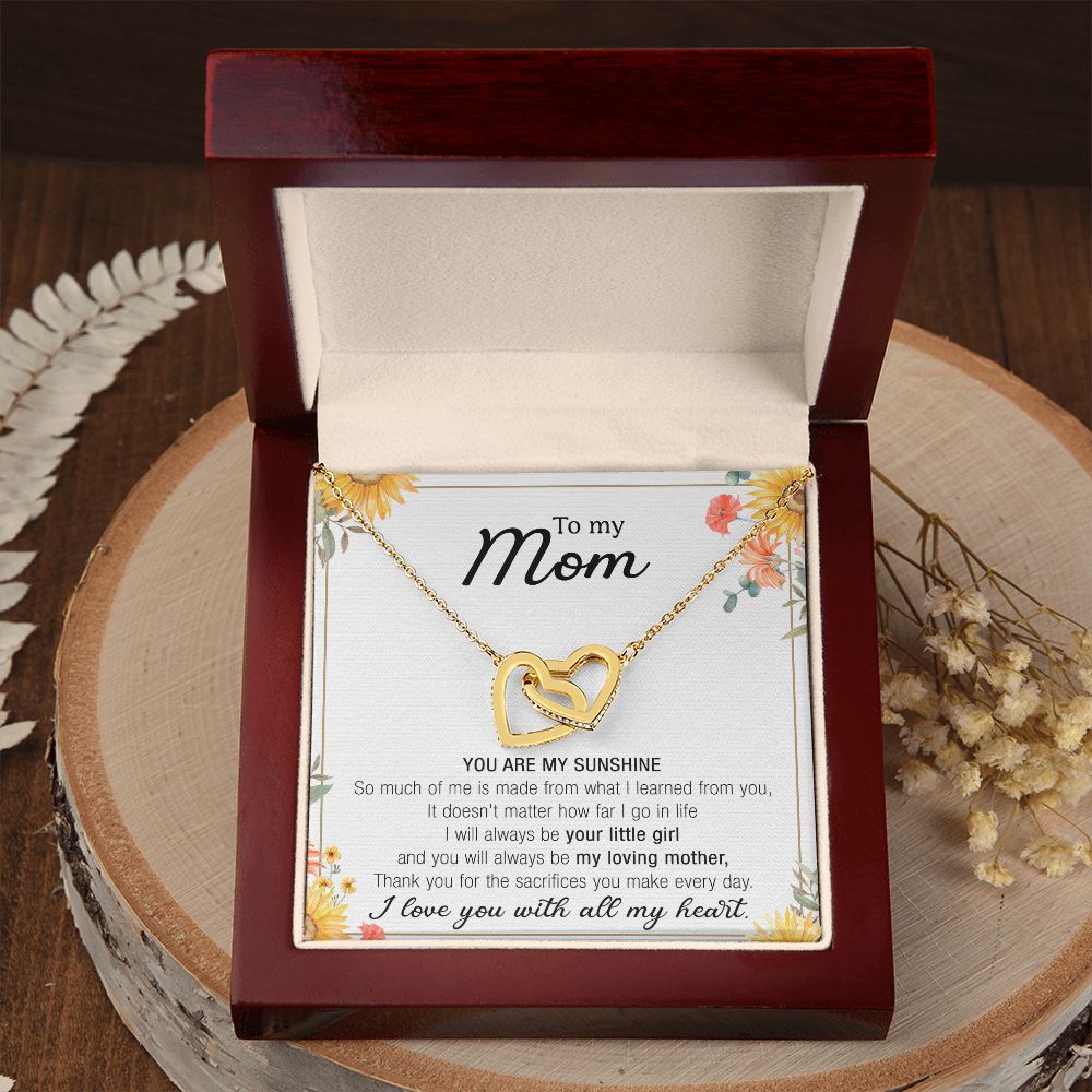 Mom Necklace Gifts for Mom from Daughter to Mom Gifts for Mothers Day from Daughter, To My Mom Necklace from Daughter to Mom Birthday Gifts Necklace with Message Card and Gift Box13 Interlocking Hearts Necklace