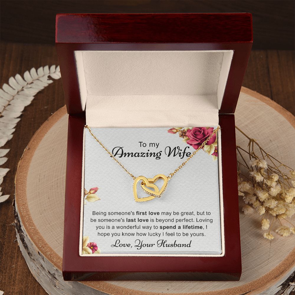 Birthday Gifts For Wife, Necklace Gifts For Wife From Husband, To My Wife Jewelry For Women , To My Wife Necklace  from Husband Wedding Anniversary Present For Wife, Beautiful Wife Jewelry Christmas 6 Interlocking Hearts Necklace