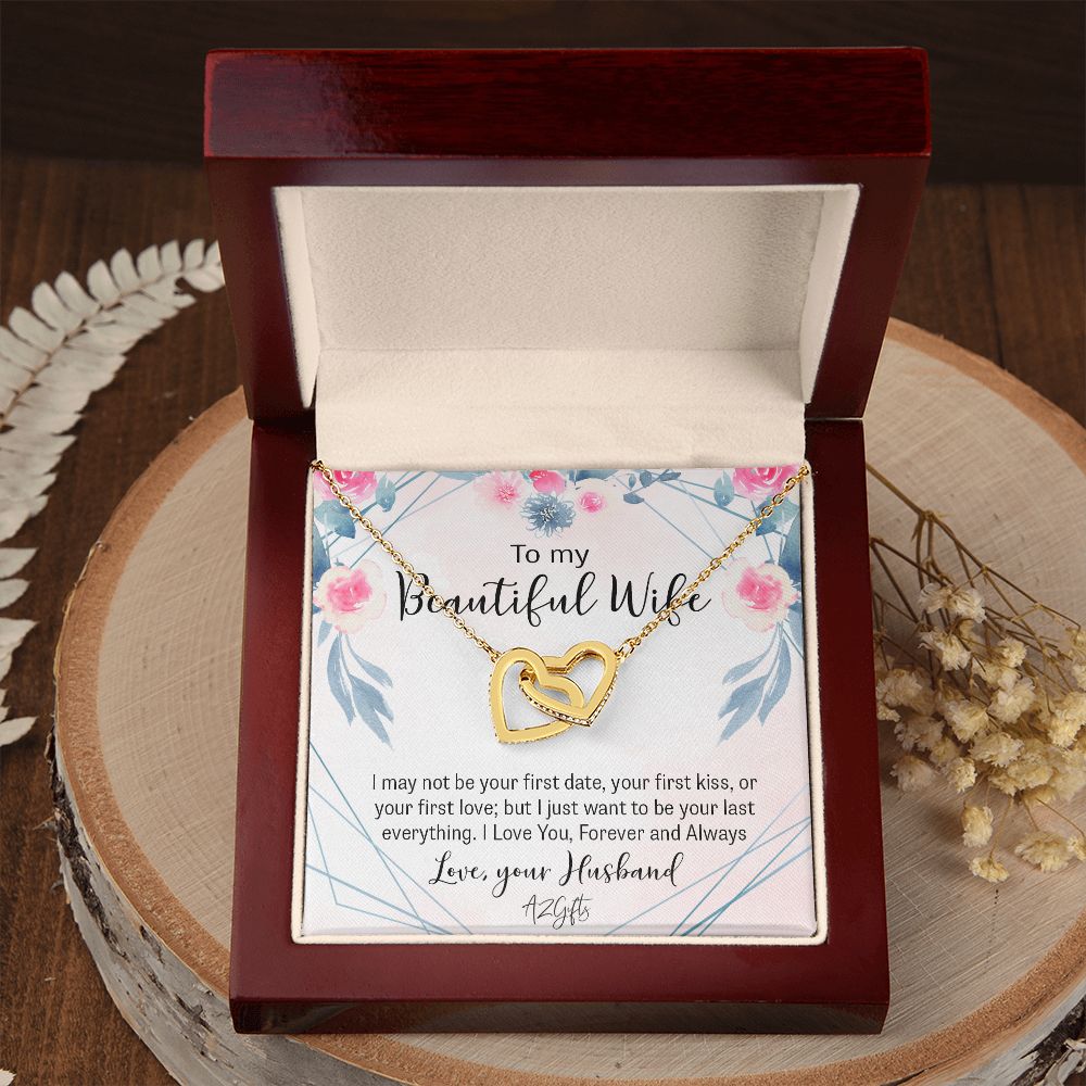To My Beautiful Wife Necklace, Wedding Anniversary Jewelry For Women, Necklace For Wife from Husband, Gifts For Wife Birthday Gifts Necklace, Jewelry With Message Card In A Gift Box