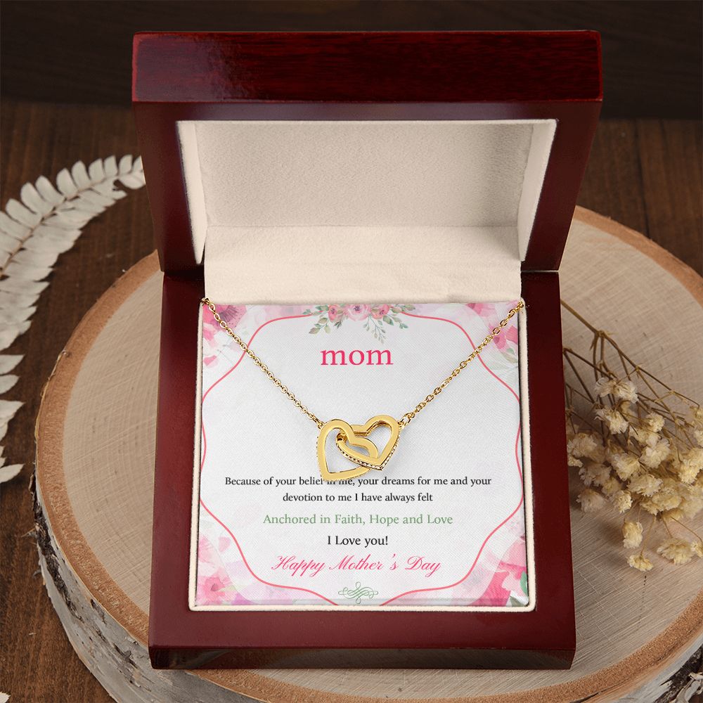 Mom Necklace Gifts for Mom from Daughter to Mom Gifts for Mothers Day from Daughter, To My Mom Necklace from Daughter to Mom Birthday Gifts Necklace with Message Card and Gift Box12 Interlocking Hearts Necklace