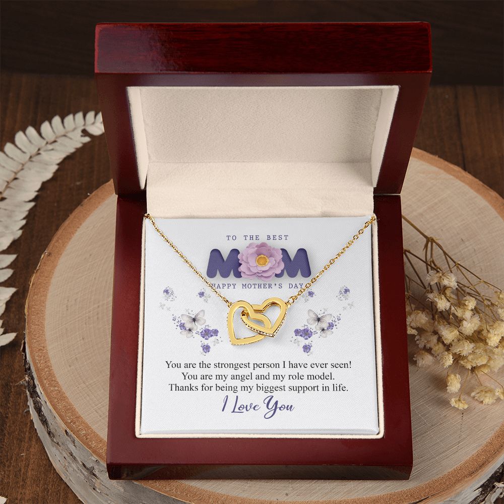 To The Best Mom Necklace, Best Mom Gifts, Mothers Day Gifts, Birthday Gift For Mom Interlocking Hearts Necklace