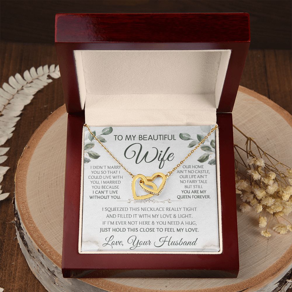To My Beautiful Wife Necklace, Wedding Anniversary Jewelry For Women, Necklace For Wife from Husband, Gifts For Wife Birthday Gifts Necklace, Jewelry With Message Card In A Gift Box