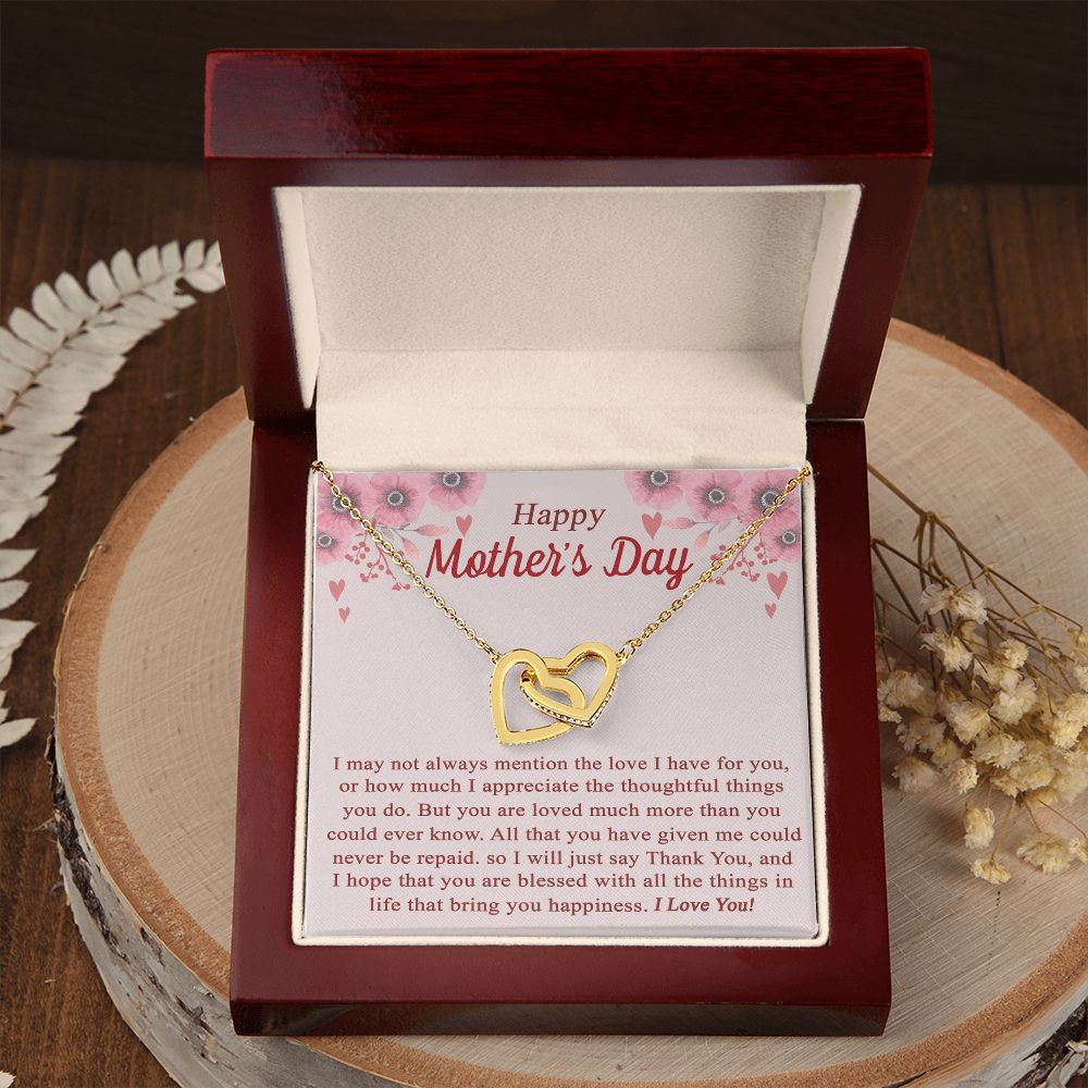 vTo My Mom Angel Mother Necklace Pendant Gift From Daughter Or Son With Message Card Gift For Mom Interlocking Hearts Necklace