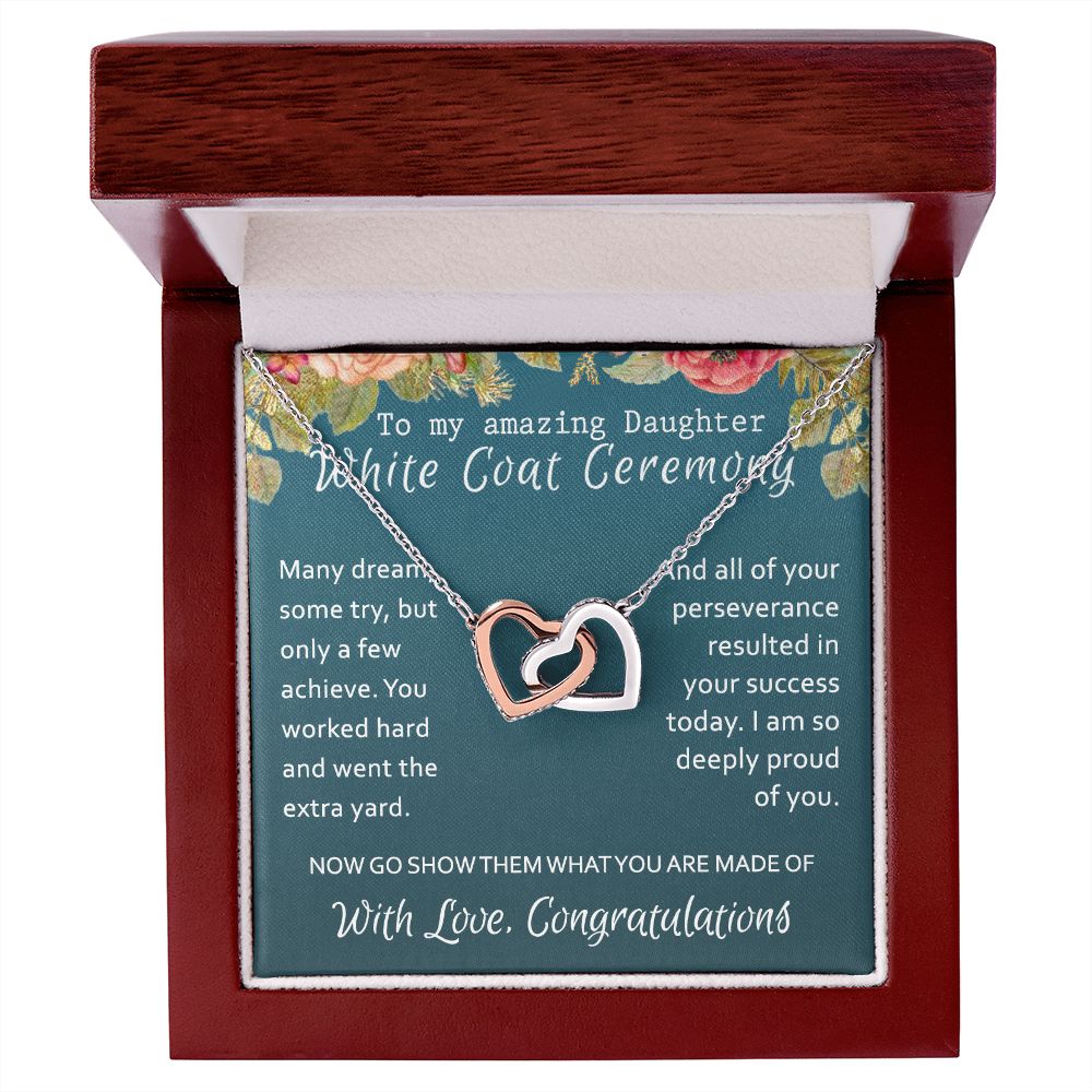 White Coat Ceremony Gift Necklace Medical School Graduation Student Ceremony New Doctor Graduation Gift For Doctor Residency Gifts Necklace For Girl, Pendant For for Her Daughter Sister Interlocking Hearts Necklace